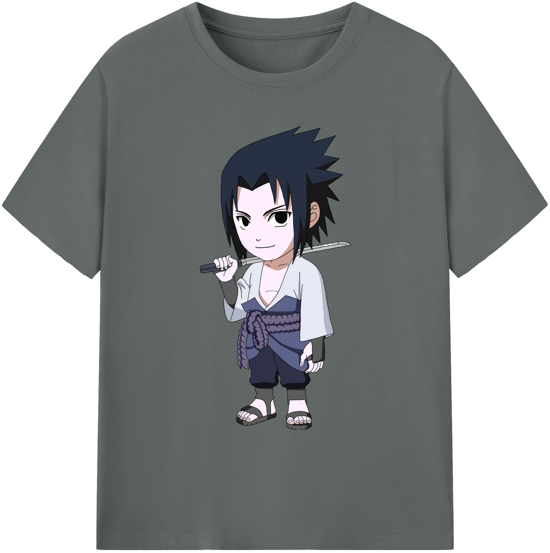 （画像用） NARUTO -ナルト- うちは サスケ Uchiha Sasuke 綿100％ メンズ半袖Tシャツ｜肌触りやわらか＆通気性